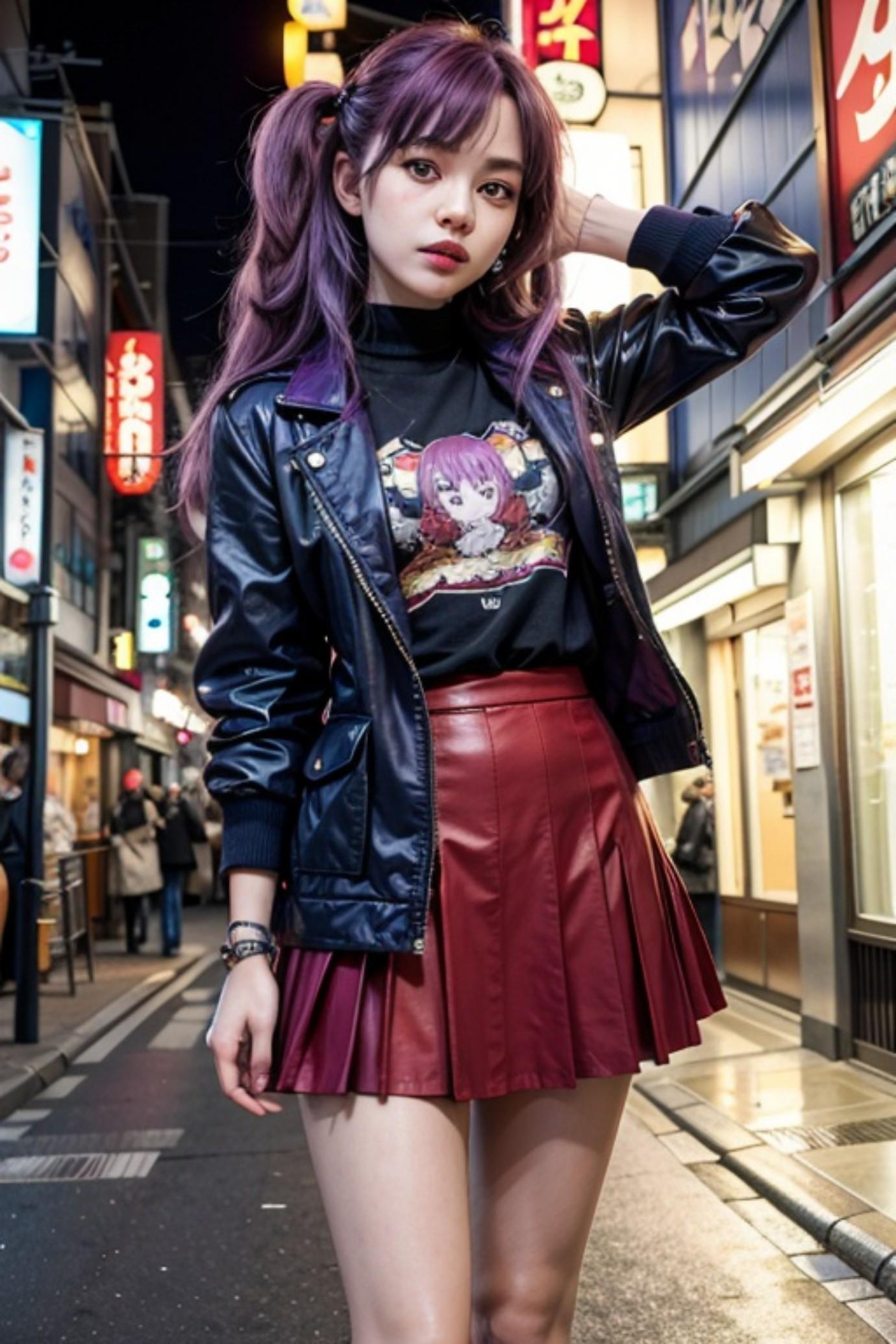 紫髪の人