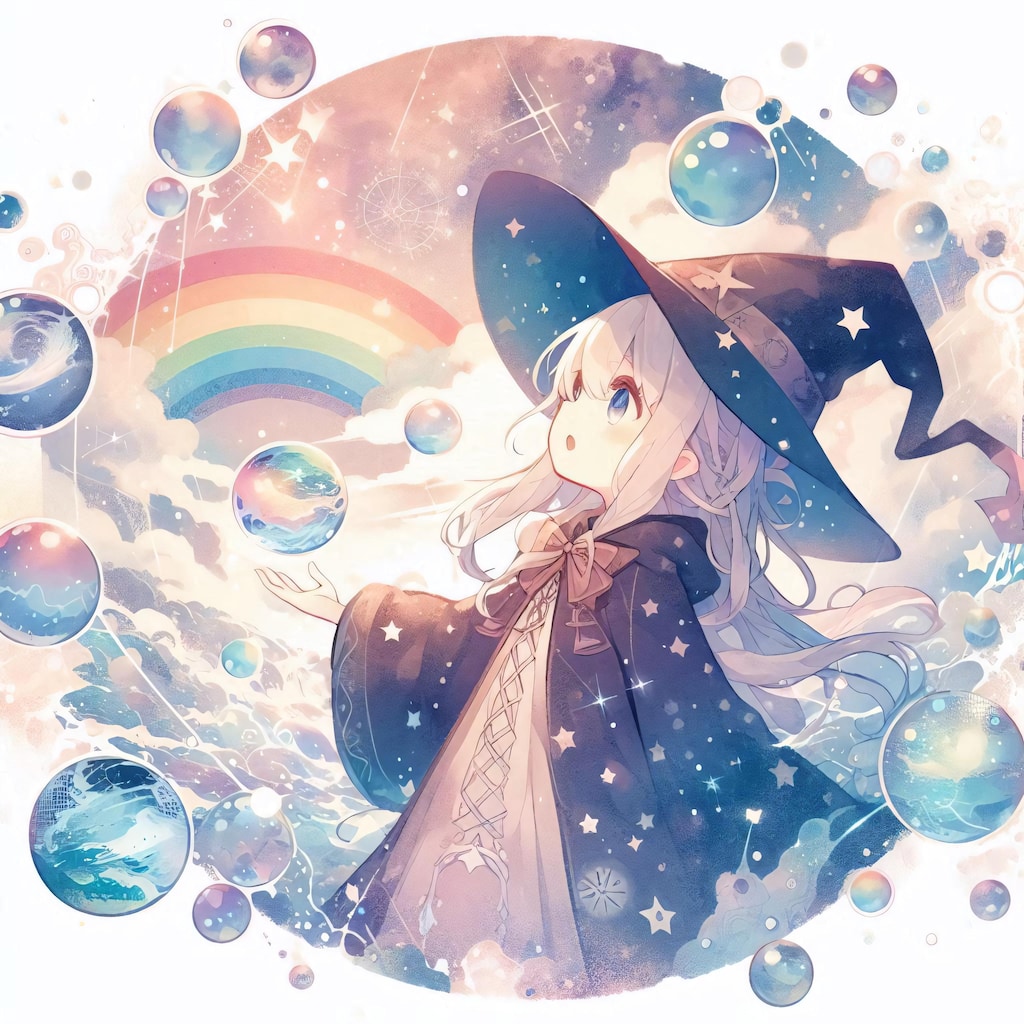 水彩と虹の幻想世界