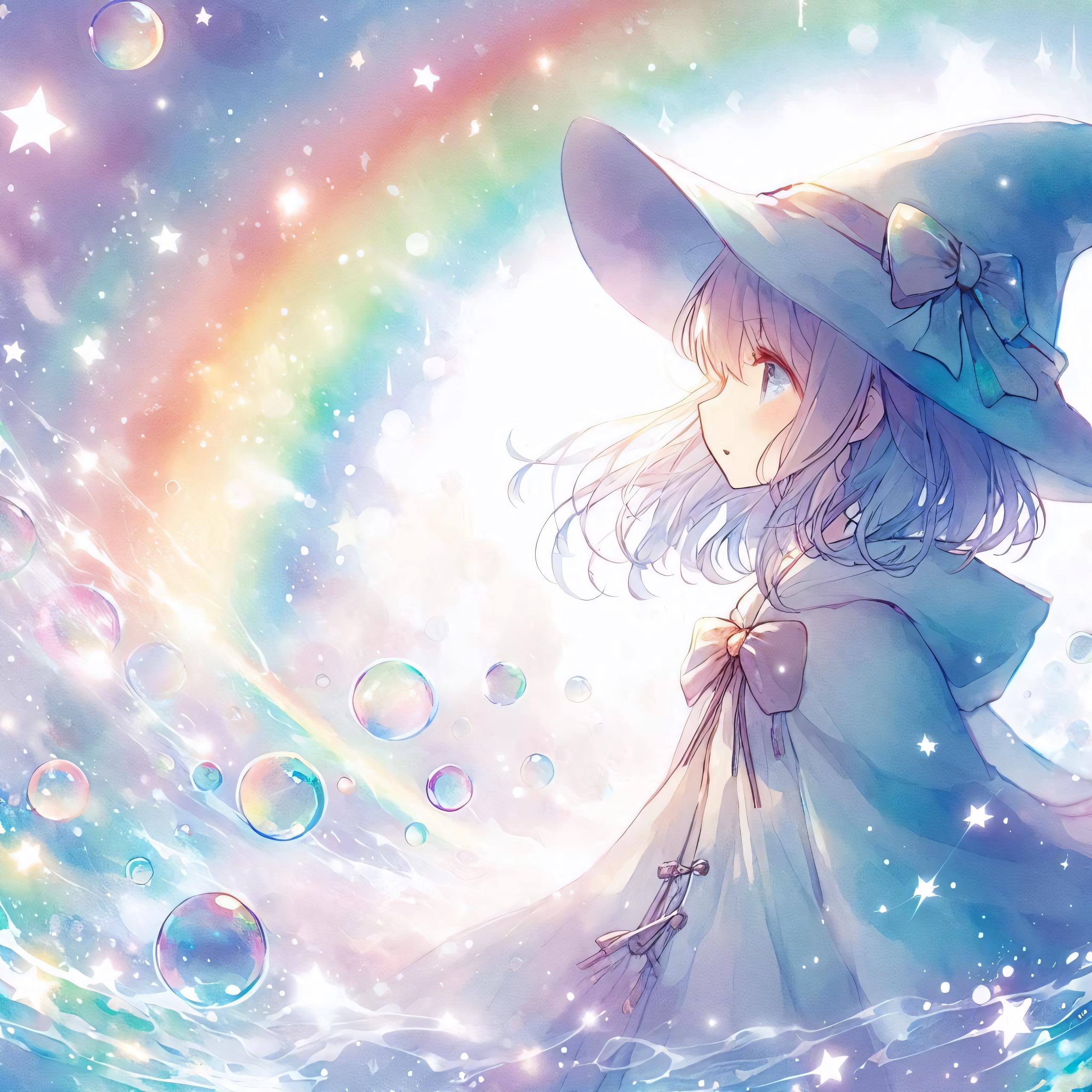 水彩と虹の幻想世界 | の人気AIイラスト・グラビア