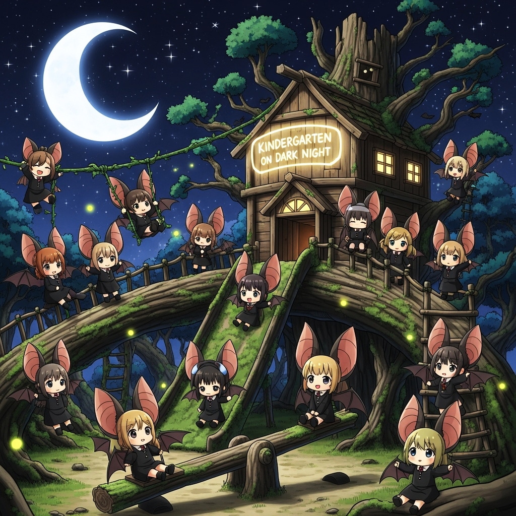 闇夜の幼稚園 | の人気AIイラスト・グラビア