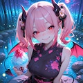 サキュバス娘ホタル池での涼。（全年齢） 4枚目