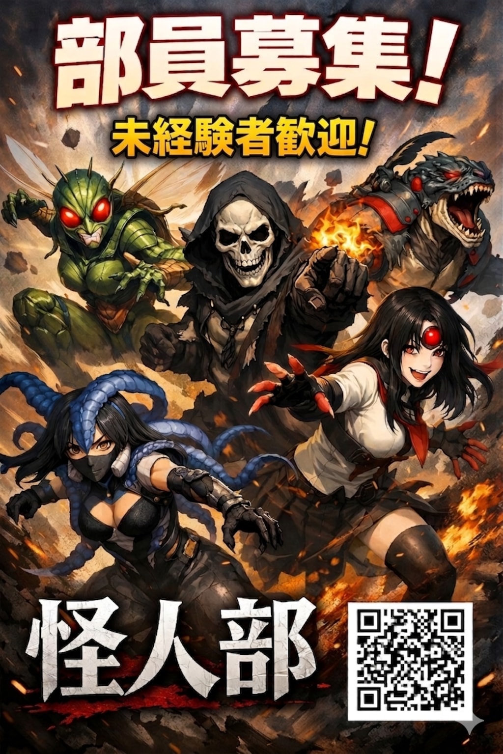 怪人部員募集のポスター