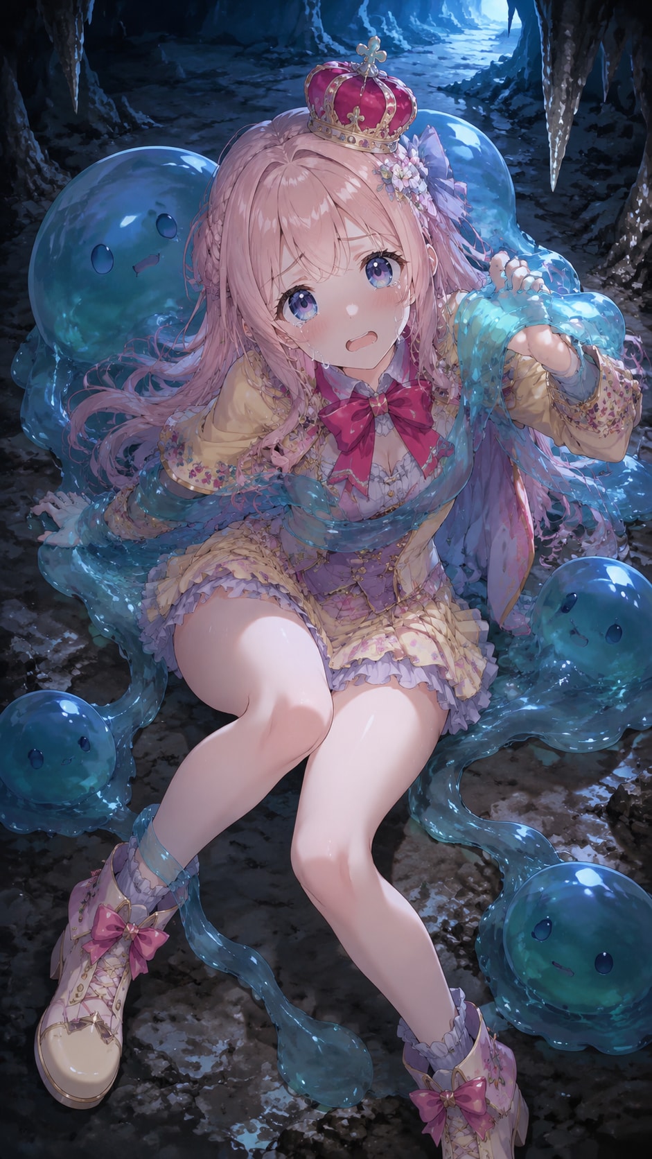 洞窟で素材採取中（修正版）『助けて･･･ぬ、ぬるぬるが服の中に･･････！』メルル