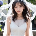 紫陽花とウェディングドレス 7枚目