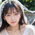 紫陽花とウェディングドレス 4枚目