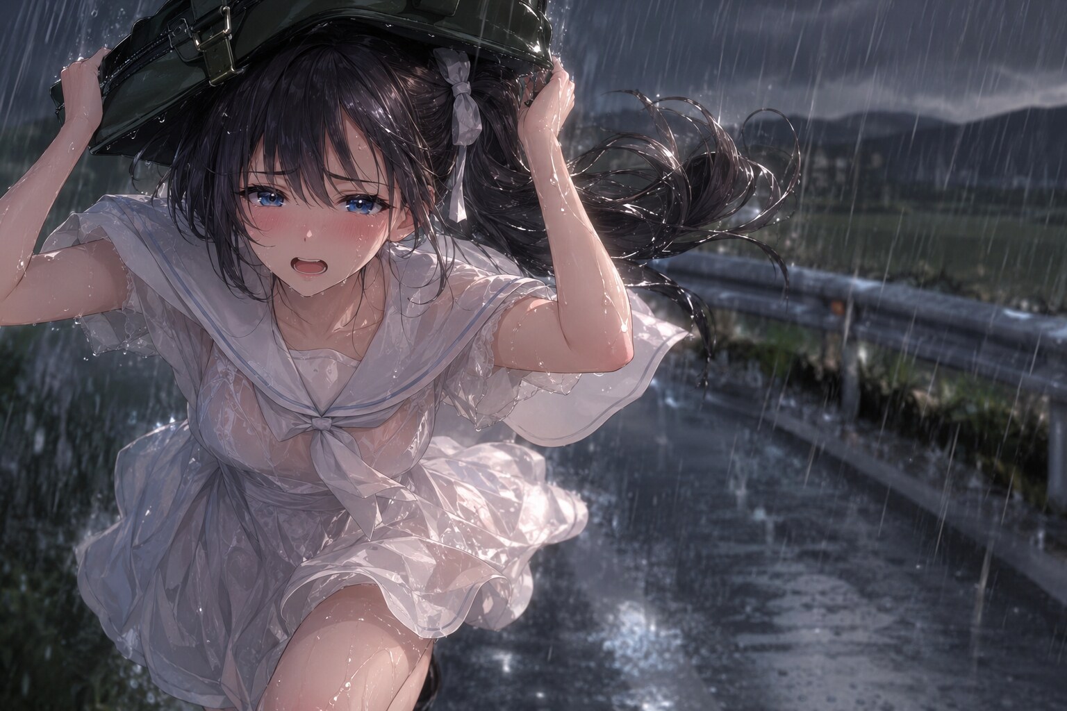 傘を忘れちゃった女の子