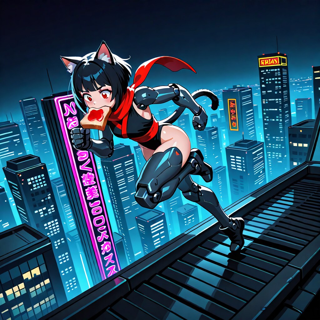 トーストランニング現代忍者メカ猫娘260607