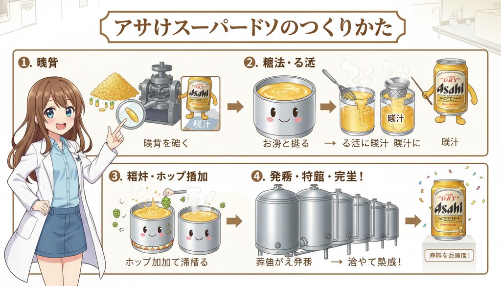アサヒスーパードライの作り方　説明画像