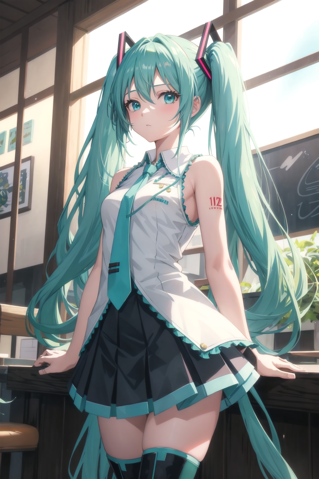 すまし顔のミクさん