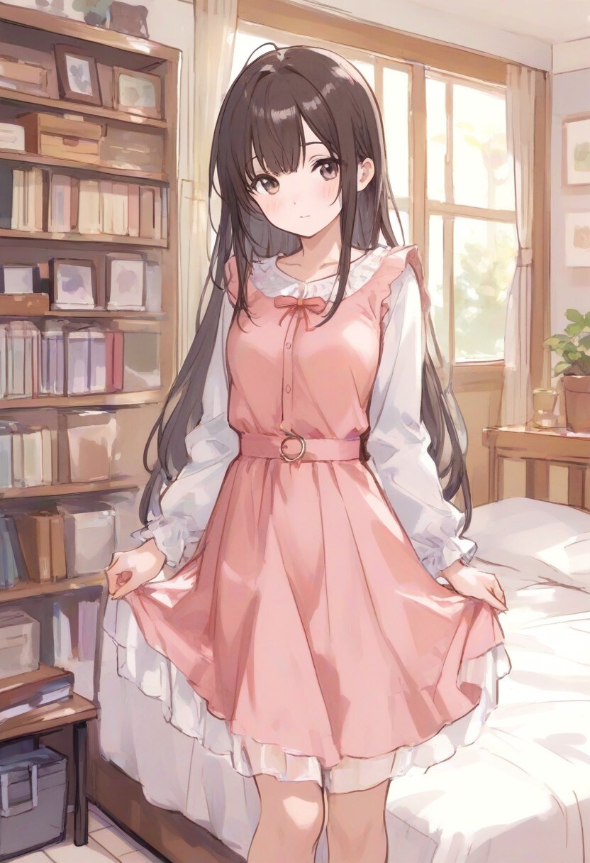少女の部屋(水彩タッチ)(160)