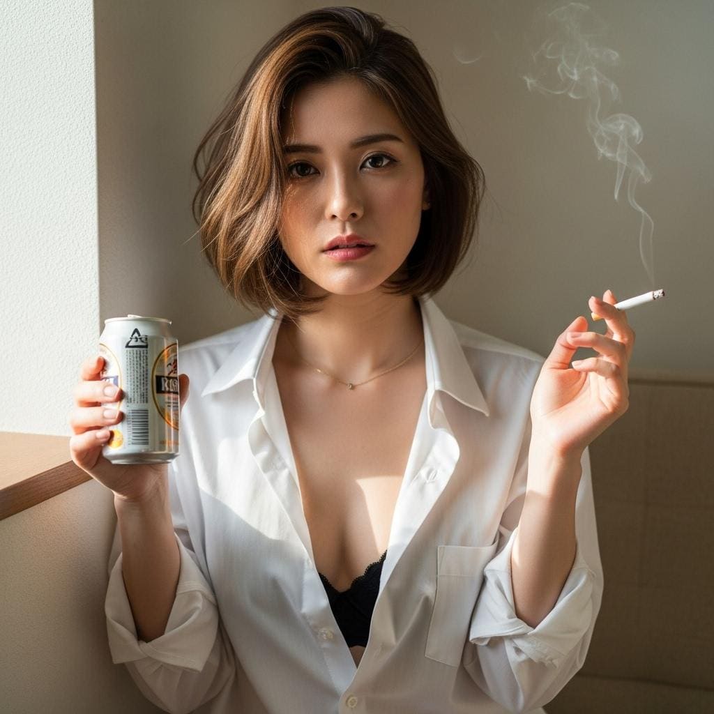 ふぁ〜眠い、朝から向かい酒