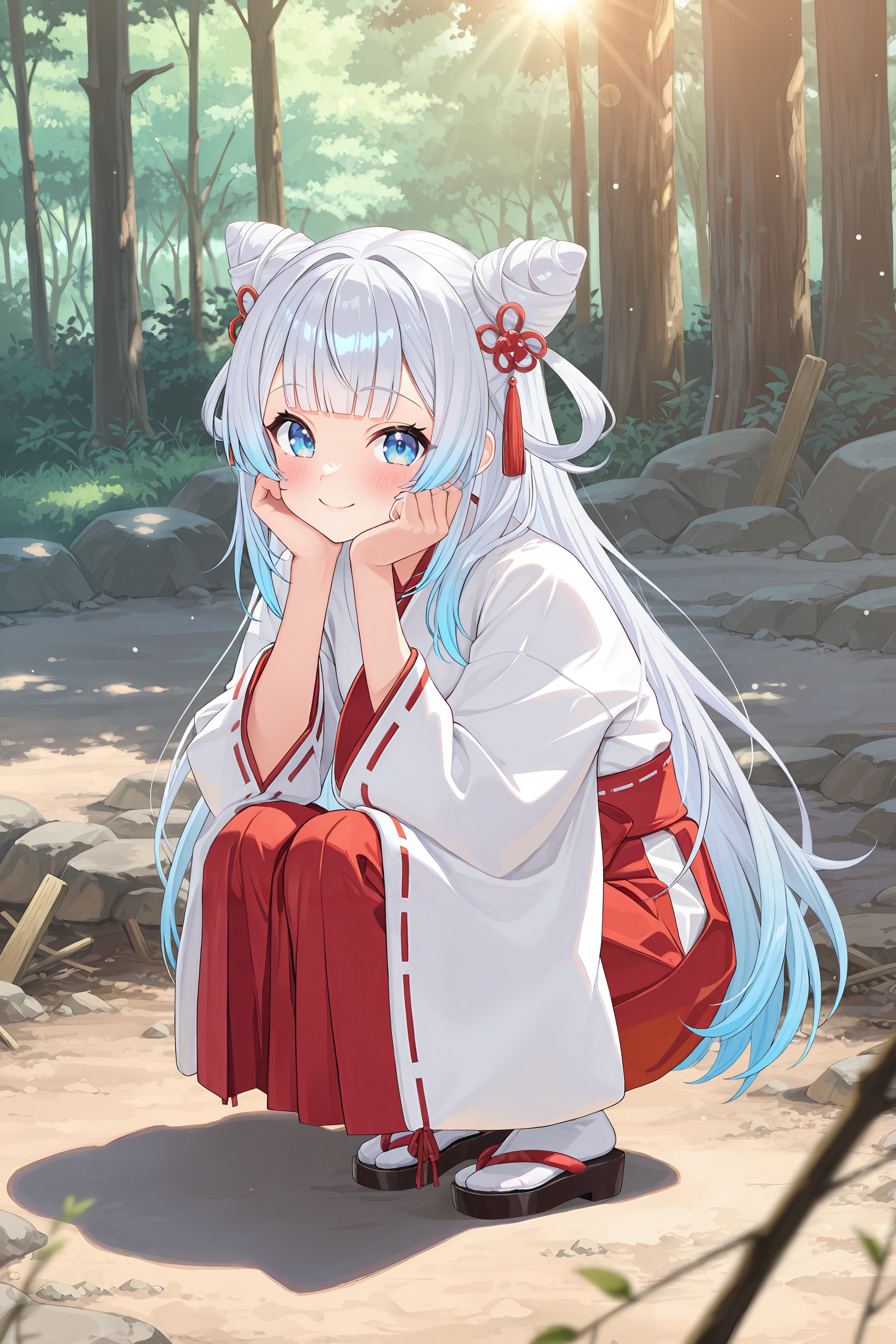 木漏れ日の巫女 | の人気AIイラスト・グラビア