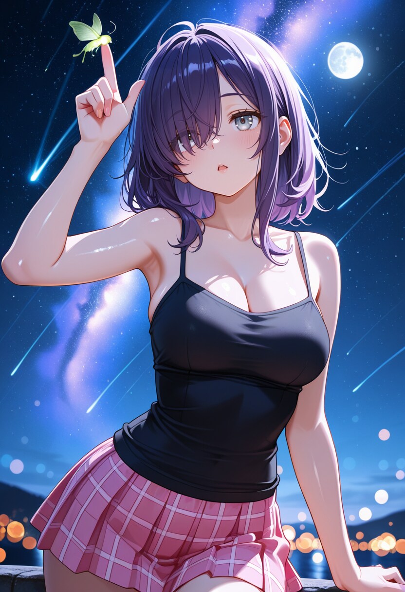 流星雨と夏空