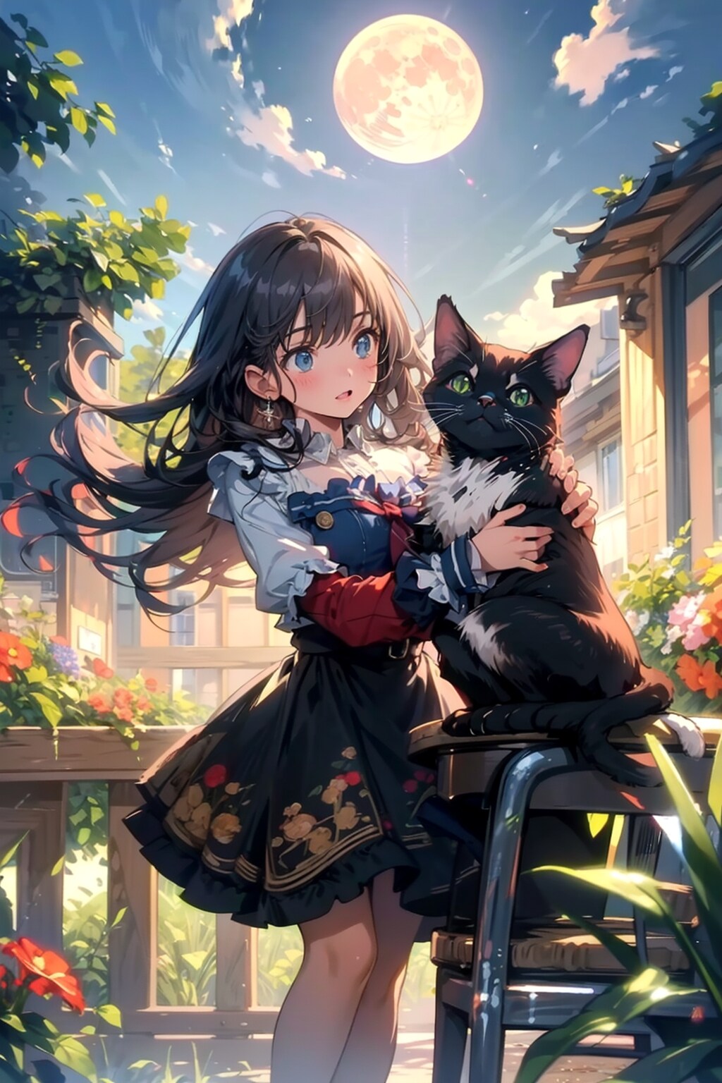 黒猫と少女