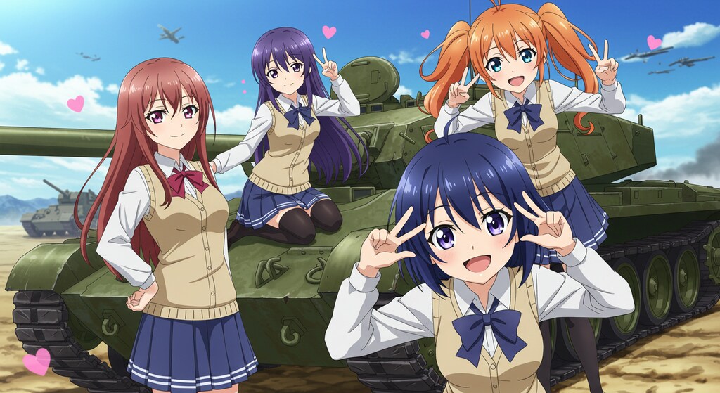 アニメキャラと戦車