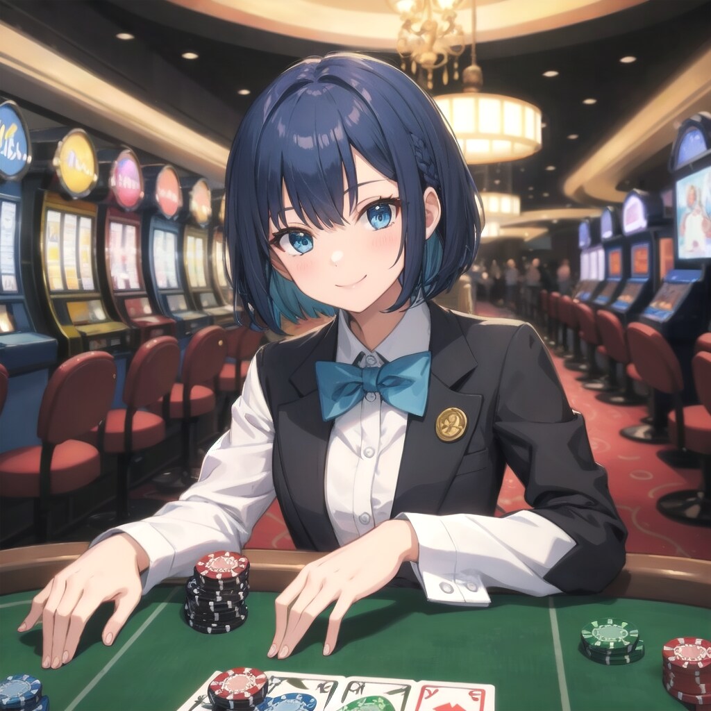 ぼけぼけのカジノディーラーあいちゃんや　弾 | の人気AIイラスト・グラビア
