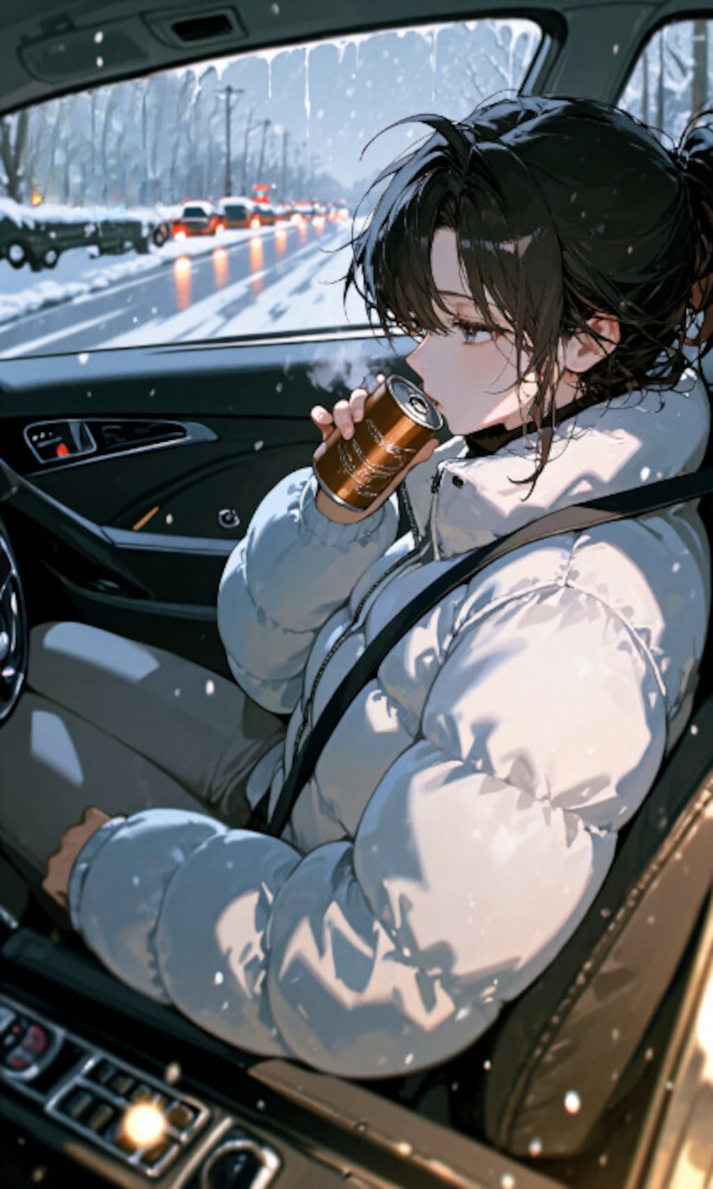 渋滞でコーヒーブレイク