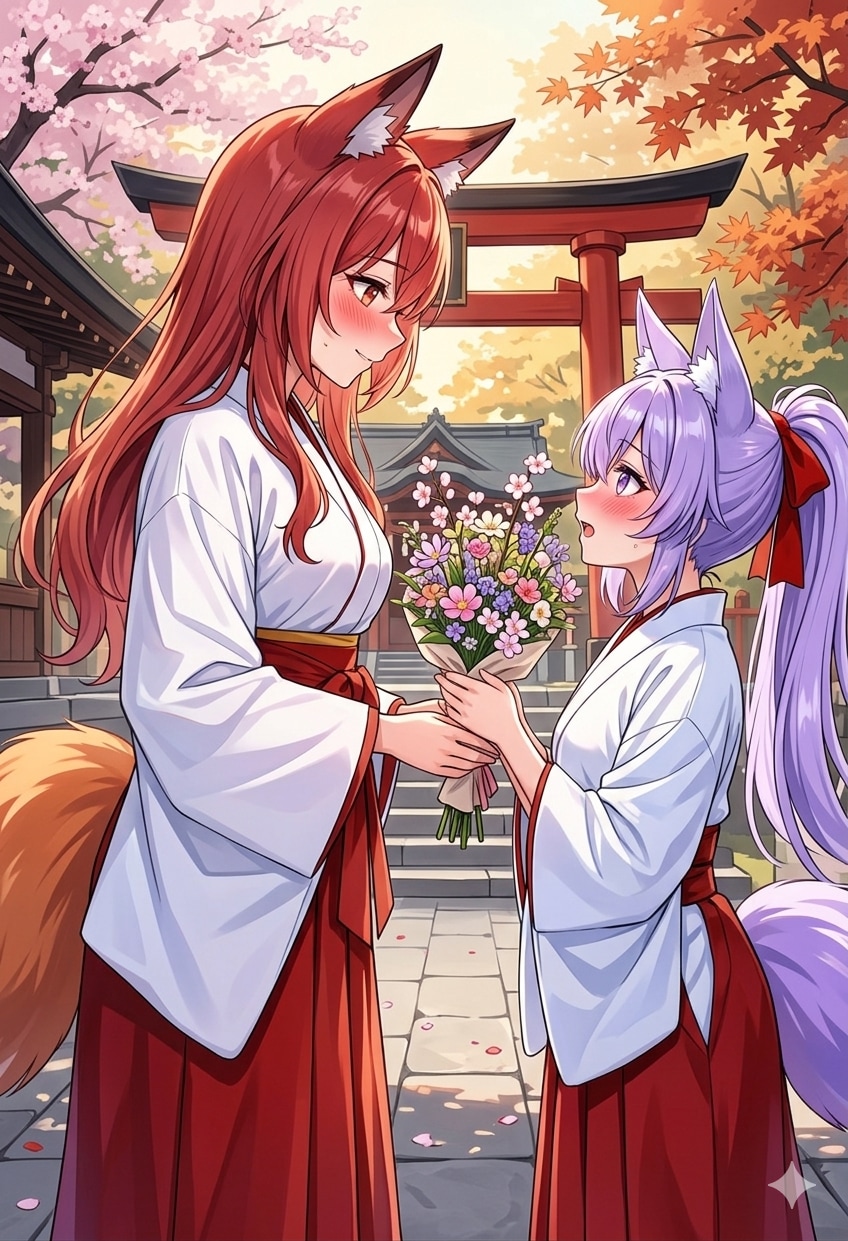 大好きな先輩に花束を | の人気AIイラスト・グラビア