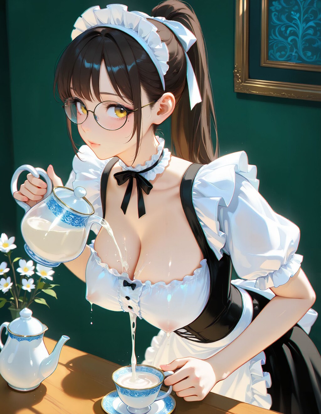 ミルクをお注ぎいたします。