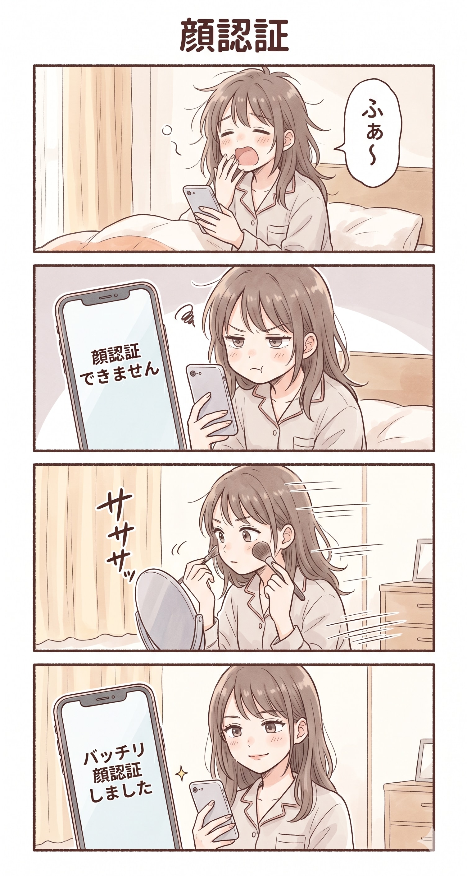 #17 ゆる日常4コマ「顔認証」