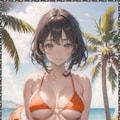 巨乳JKマイクロビキニ　 Big breasts JK micro bikini 2枚目