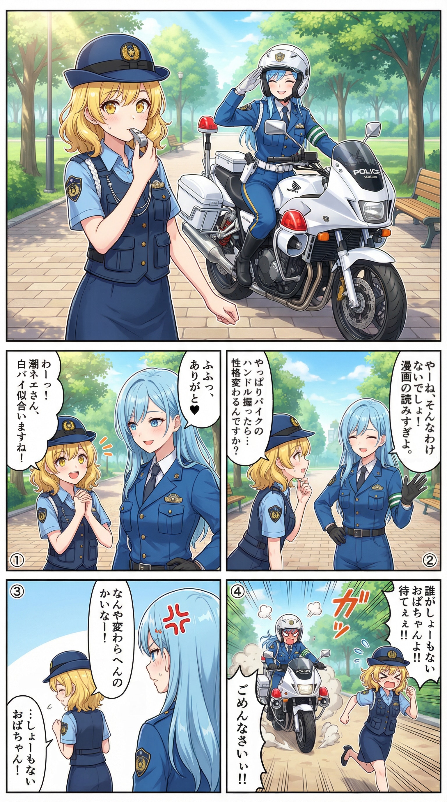 白バイ隊員と交通課の婦警 | の人気AIイラスト・グラビア