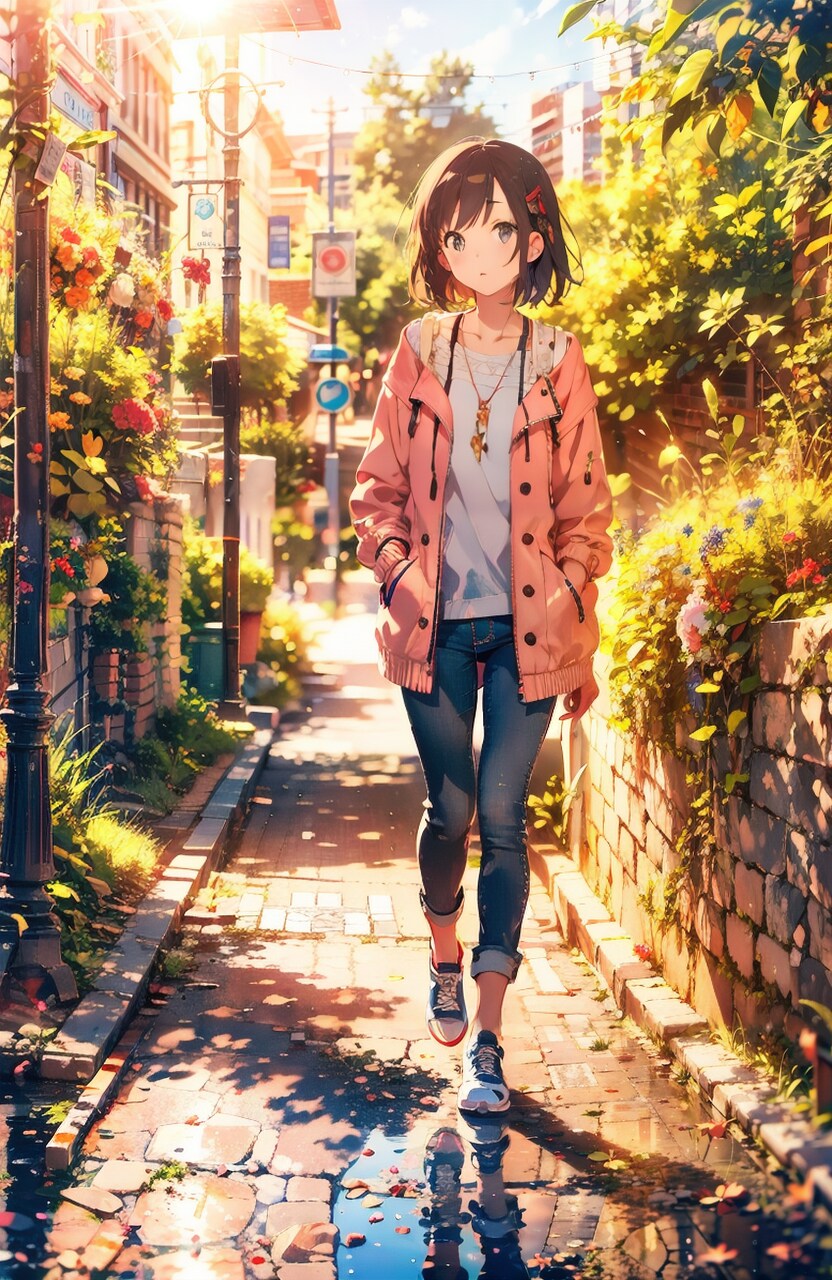 雨上がり、日差し眩しく。