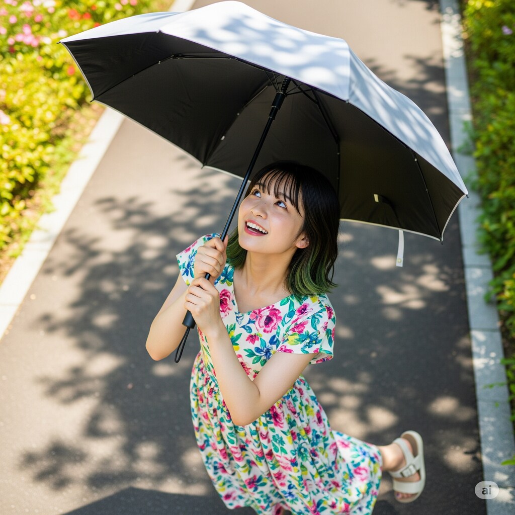 新しい日傘でお出かけ