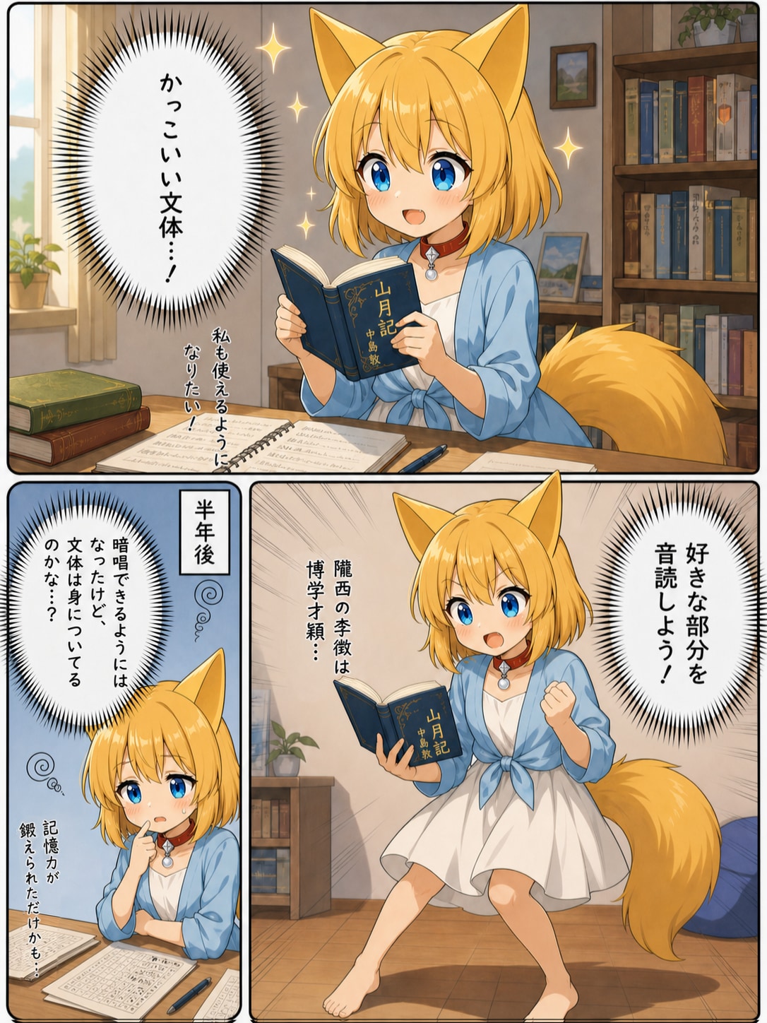 好きな小説の文体を己の血肉にしたいキツネ | の人気AIイラスト・グラビア