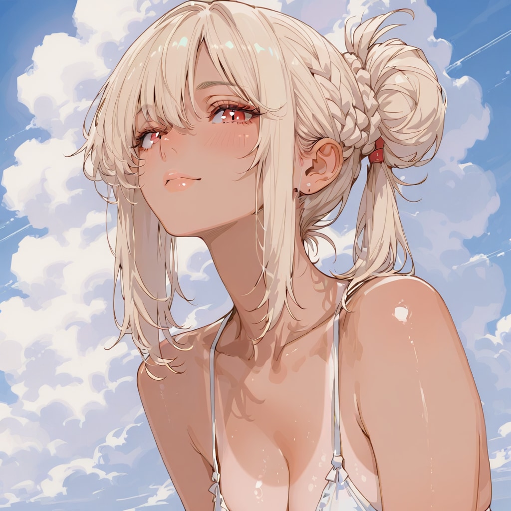 金髪ギャルと入道雲
