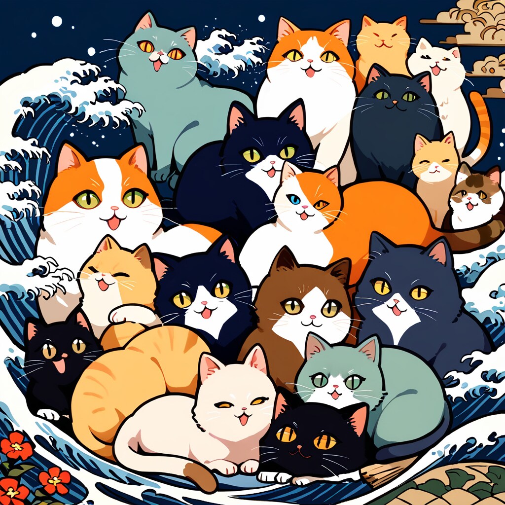 浮世絵・海猫の集まりの図