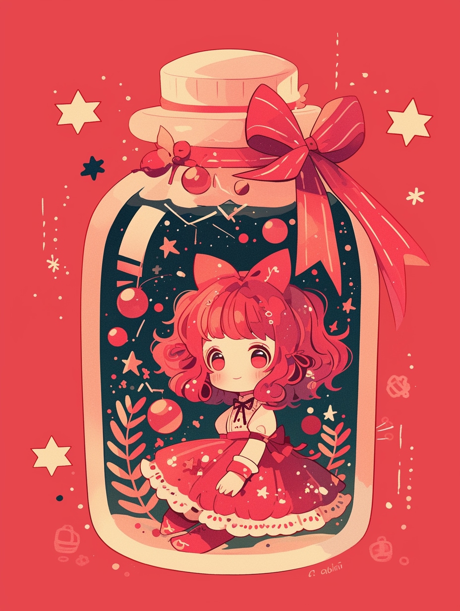 「瓶詰の少女」紅78 | の人気AIイラスト・グラビア