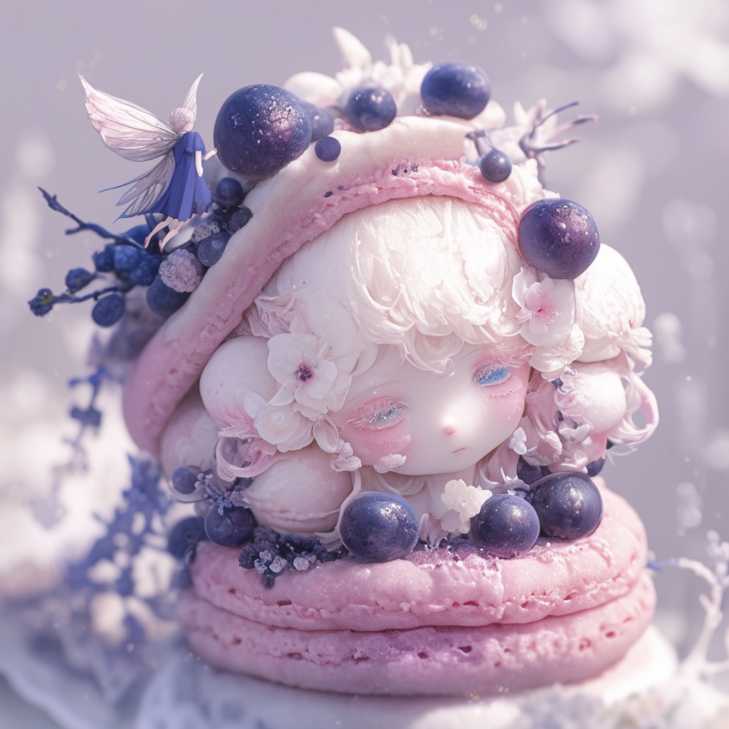 ブルーベリーマカロンと妖精