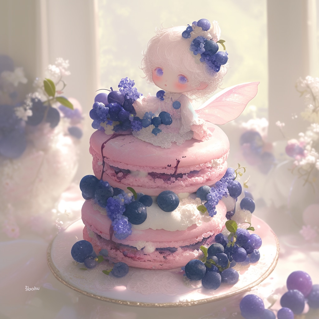 ブルーベリーマカロンと妖精