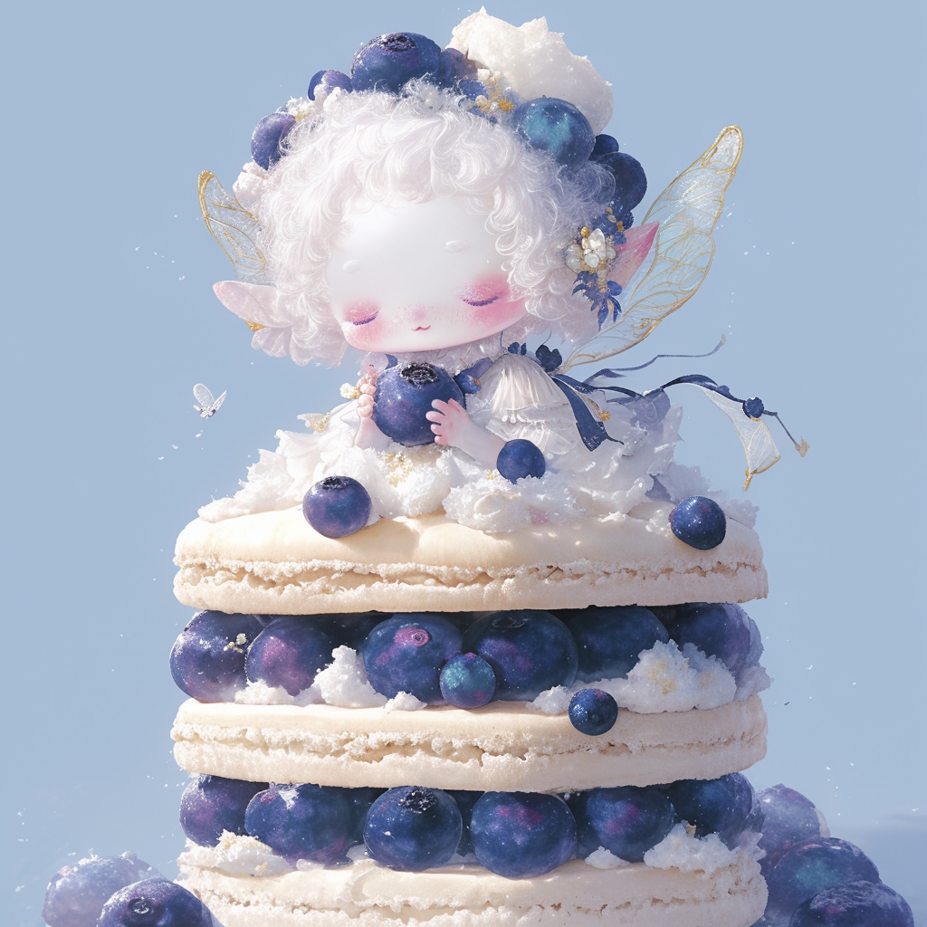 ブルーベリーマカロンと妖精
