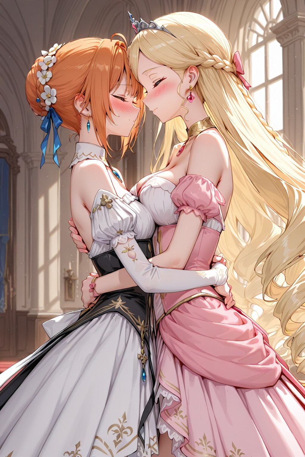 抱き合う姫姉妹