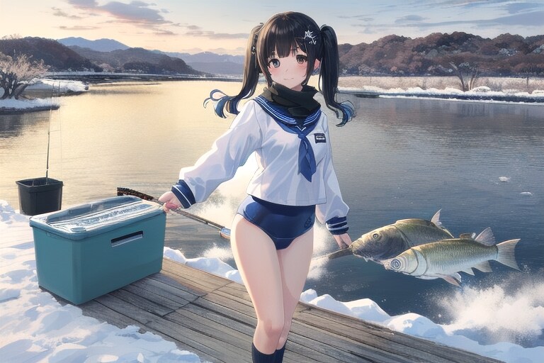 セラスク姿の増田彩乃で、大物バス釣りに初挑戦！❄️☃️🌨☀️🎣🐟🛥