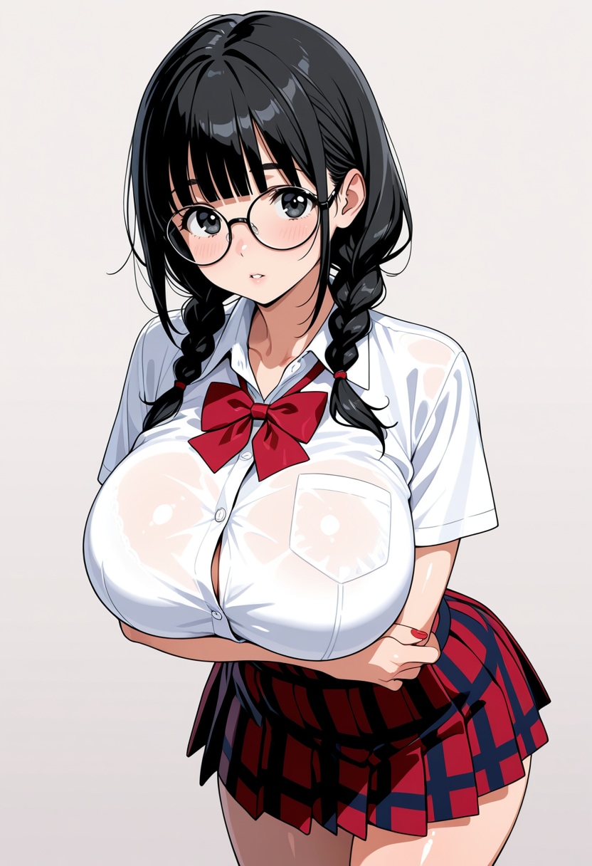 腕で胸を支える
