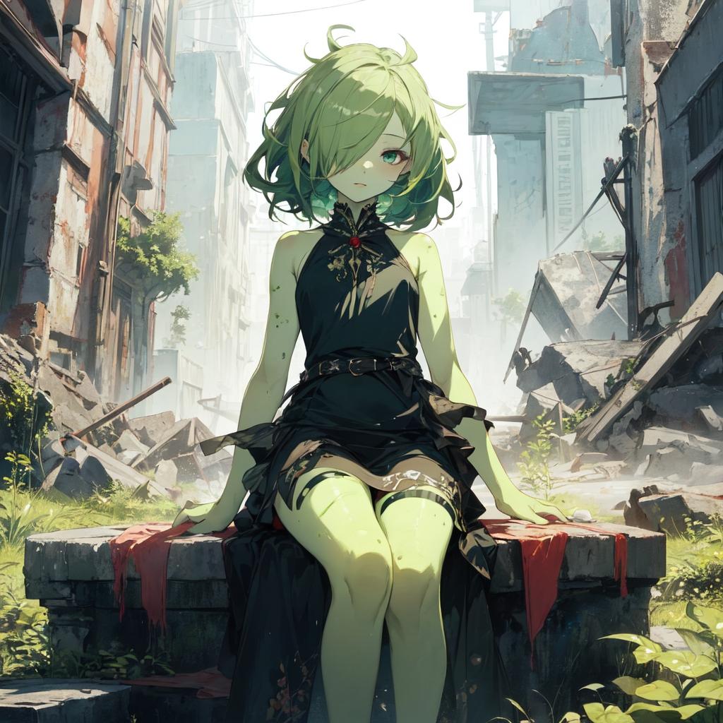 廃墟とアルラウネ | の人気AIイラスト・グラビア