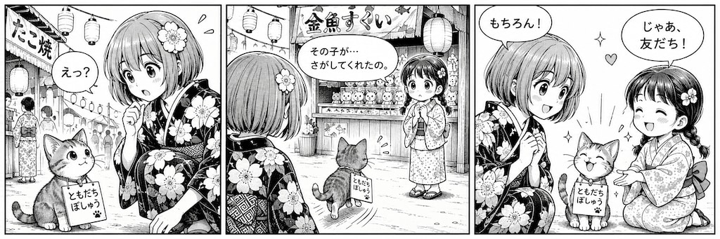 友だちをさがす猫