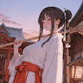 夕暮れの竹箒巫女さん。（APRICOT） 2枚目