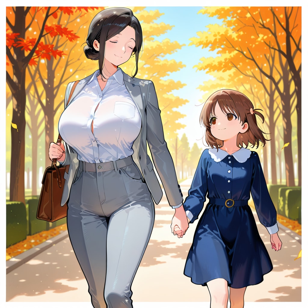スーツ姿のママとデート | の人気AIイラスト・グラビア