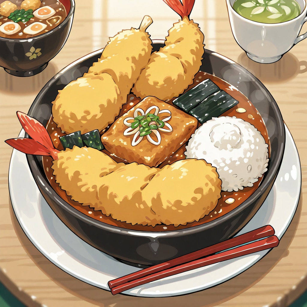 天ぷら御膳食べたいなぁ…海老、蓮根、茄子、舞茸、紫蘇…天ぷらをおろしの入った天つゆに付けて、サクッて | の人気AIイラスト・グラビア