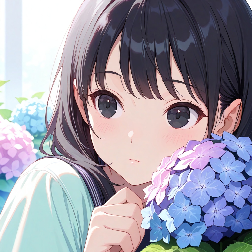 紫陽花と少女(LILY)