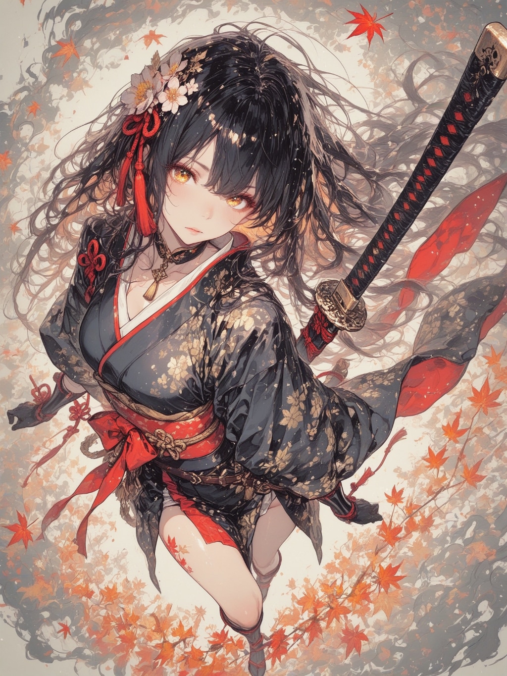 紅葉に舞う剣の華 | の人気AIイラスト・グラビア