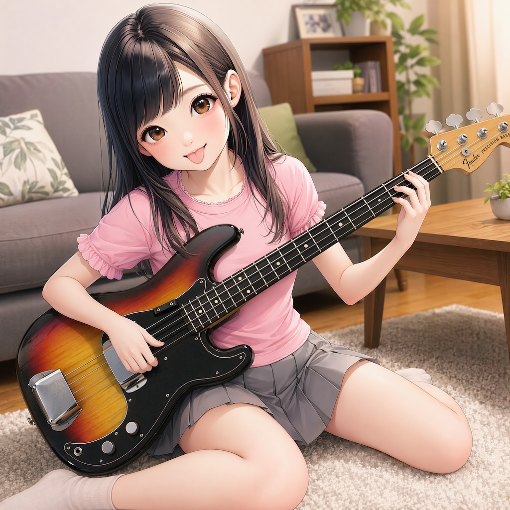 ベースを弾く子