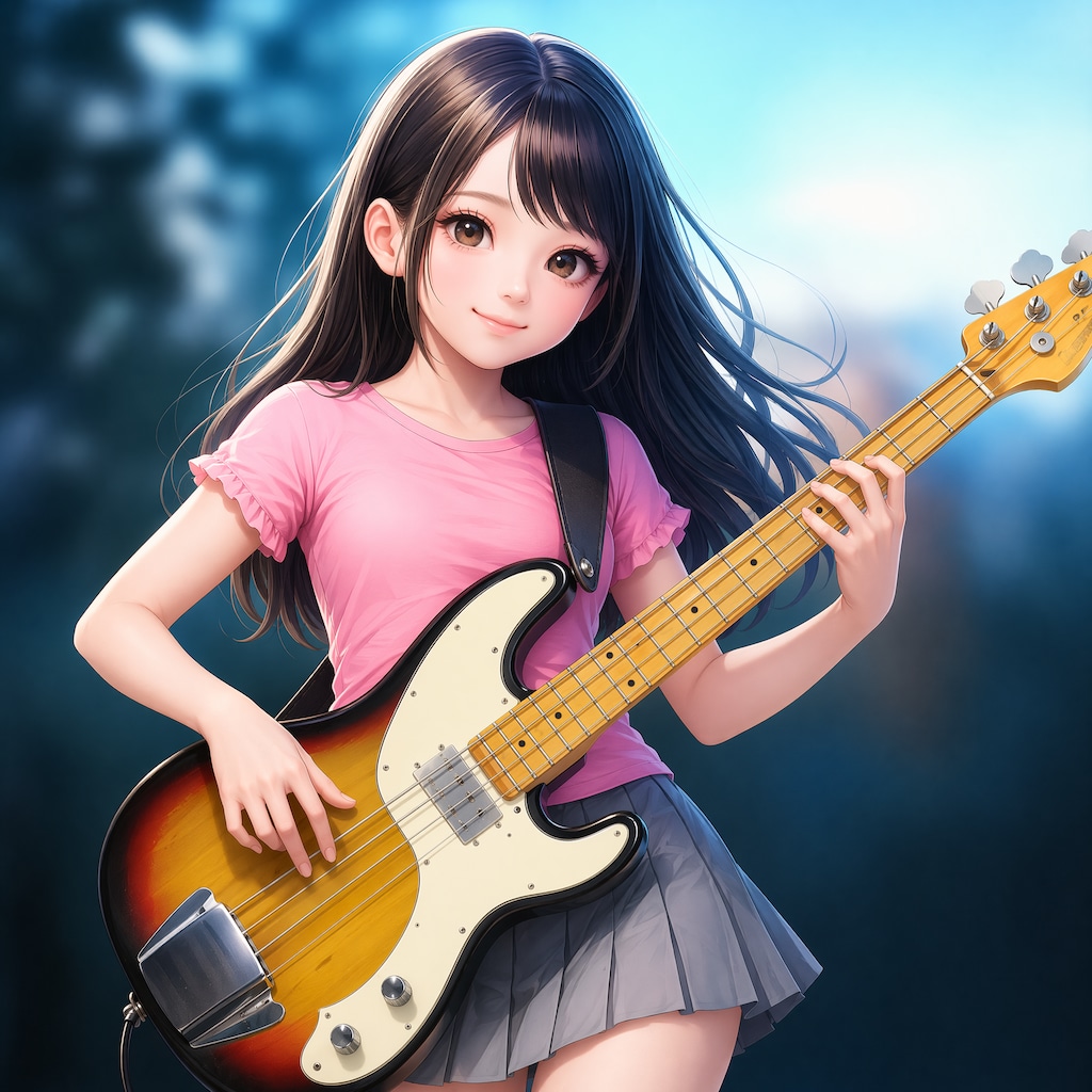 ベースを弾く子