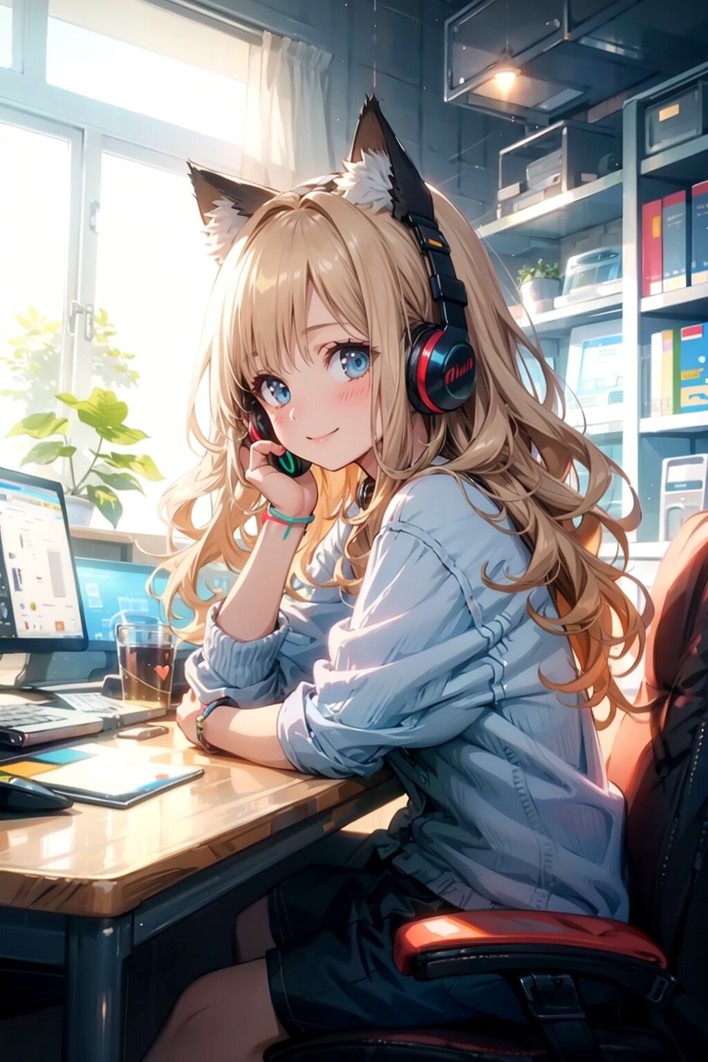 猫耳ヘッドフォンガール | の人気AIイラスト・グラビア