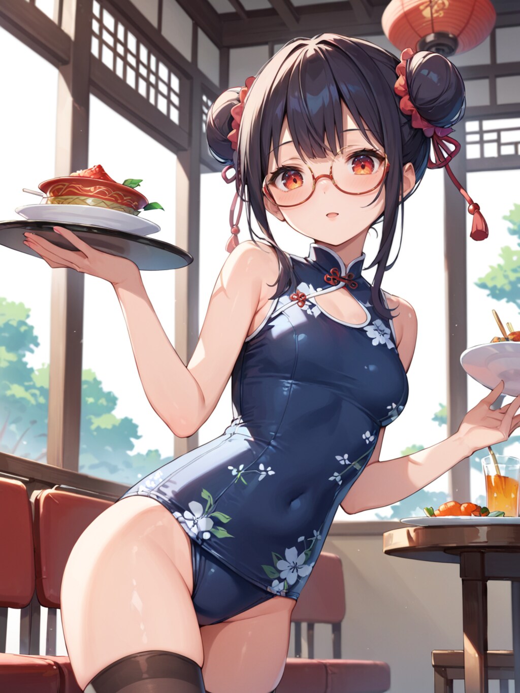 チャイナ柄スク
