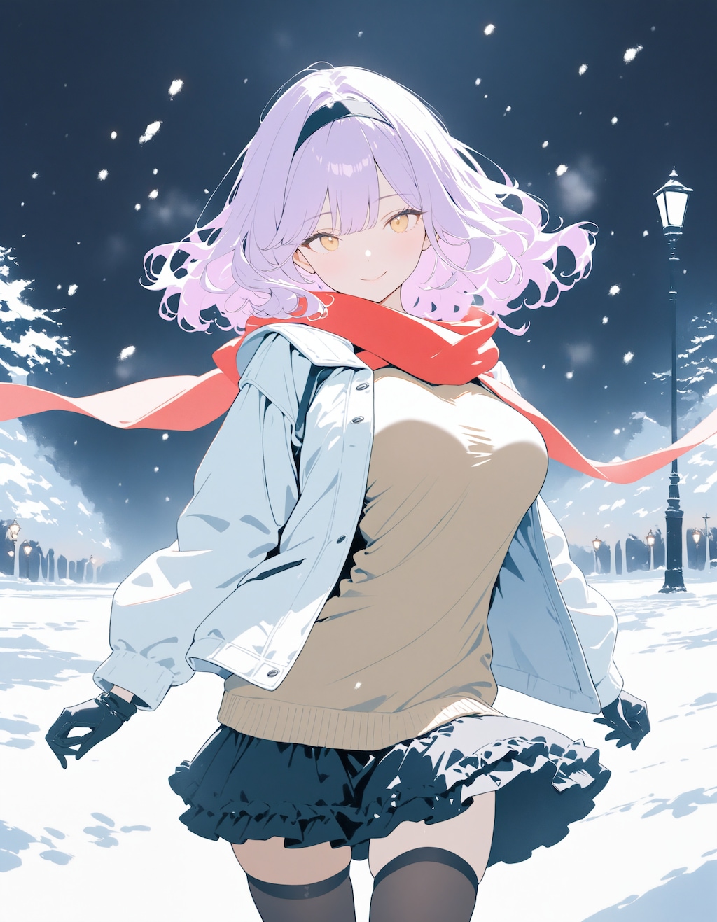 雪景色と姉さんXL